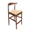 Chivari Walnut Finish Horn Wood Bar Stool with Natural Rope Seat BHWWL-SHRNT-KT