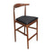 Chivari Walnut Finish Horn Wood Bar Stool with Black Vinyl Cushion BHWWL-SHVBL-KT