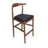 Chivari Walnut Finish Horn Wood Bar Stool with Black Vinyl Cushion BHWWL-SHVBL-KT