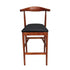 Chivari Walnut Finish Horn Wood Bar Stool with Black Vinyl Cushion BHWWL-SHVBL-KT