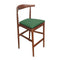 Chivari Walnut Finish Horn Wood Bar Stool with Hunter Green Vinyl Cushion BHWWL-SHVHG-KT