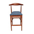 Chivari Walnut Finish Horn Wood Bar Stool with Navy Blue Vinyl Cushion BHWWL-SHVNB-KT