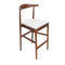 Chivari Walnut Finish Horn Wood Bar Stool with White Vinyl Cushion BHWWL-SHVWH-KT