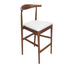 Chivari Walnut Finish Horn Wood Bar Stool with White Vinyl Cushion BHWWL-SHVWH-KT