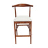 Chivari Walnut Finish Horn Wood Bar Stool with White Vinyl Cushion BHWWL-SHVWH-KT