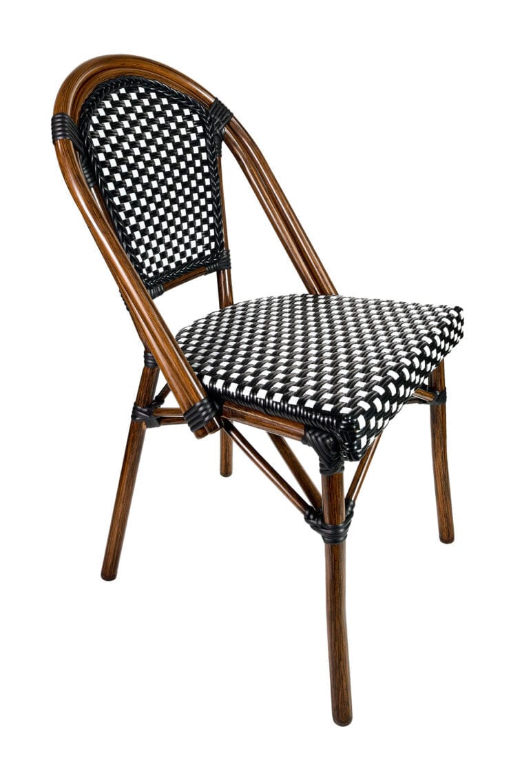 Toulouse Black and White French Bistro Set Includes 40" Table and 4 Chairs FBK-BLA-BLA4-AX