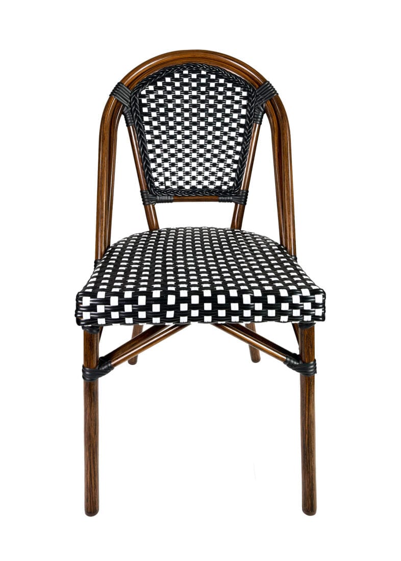 Toulouse Black and White French Bistro Set Includes 40" Table and 4 Chairs FBK-BLA-BLA4-AX
