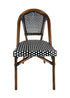 Toulouse Black and White French Bistro Set Includes 40" Table and 4 Chairs FBK-BLA-BLA4-AX