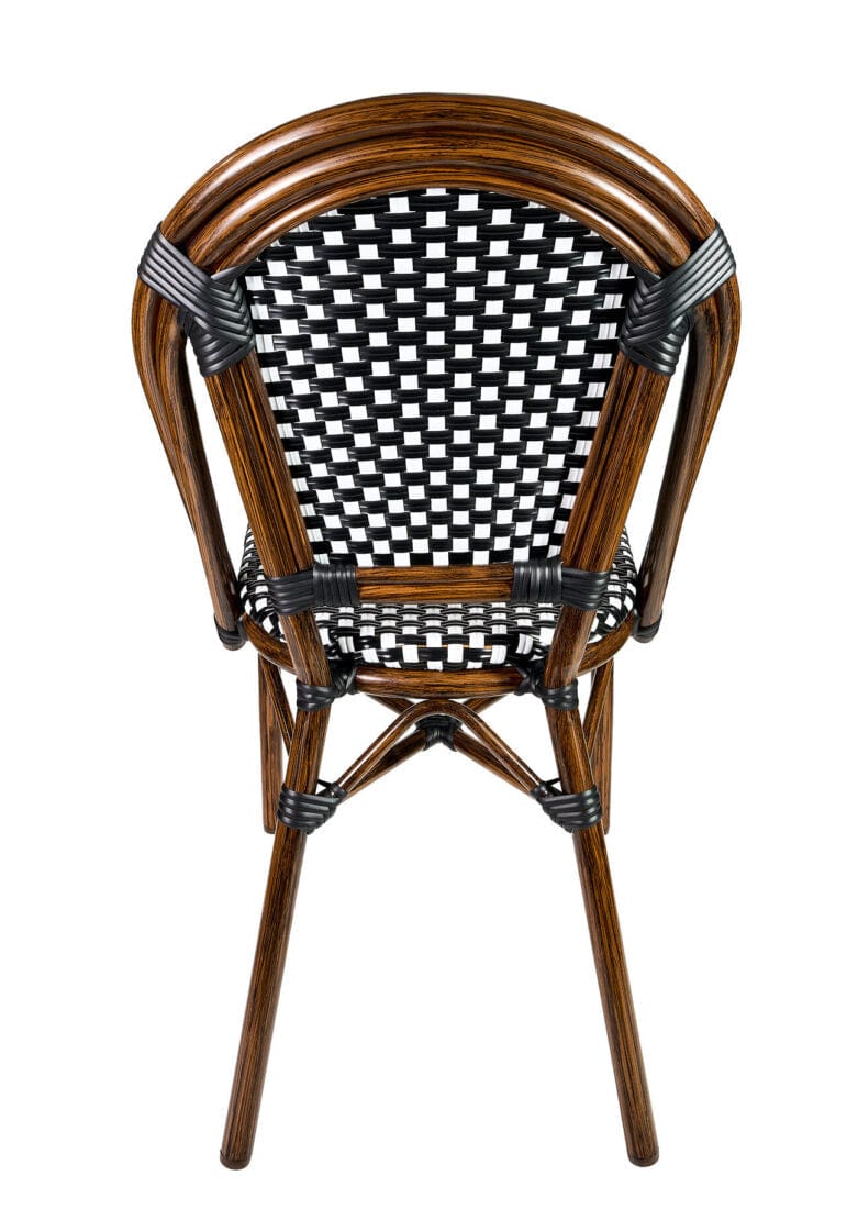 Toulouse Black and White French Bistro Set Includes 40" Table and 4 Chairs FBK-BLA-BLA4-AX