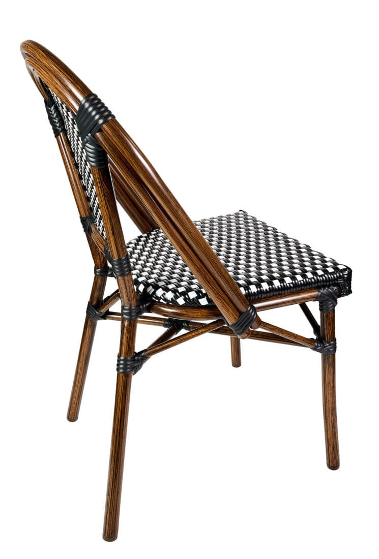Toulouse Black and White French Bistro Set Includes 40" Table and 4 Chairs FBK-BLA-BLA4-AX