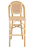 Toulouse Beige and Maroon French Bistro Barstool 30" Seat Height Hand Woven Wicker BBPWM-AX-T