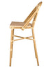 Toulouse Beige and Maroon French Bistro Barstool 30" Seat Height Hand Woven Wicker BBPWM-AX-T