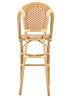 Toulouse Beige and Maroon French Bistro Barstool 30" Seat Height Hand Woven Wicker BBPWM-AX-T