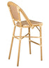 Toulouse Beige and Maroon French Bistro Barstool 30" Seat Height Hand Woven Wicker BBPWM-AX-T