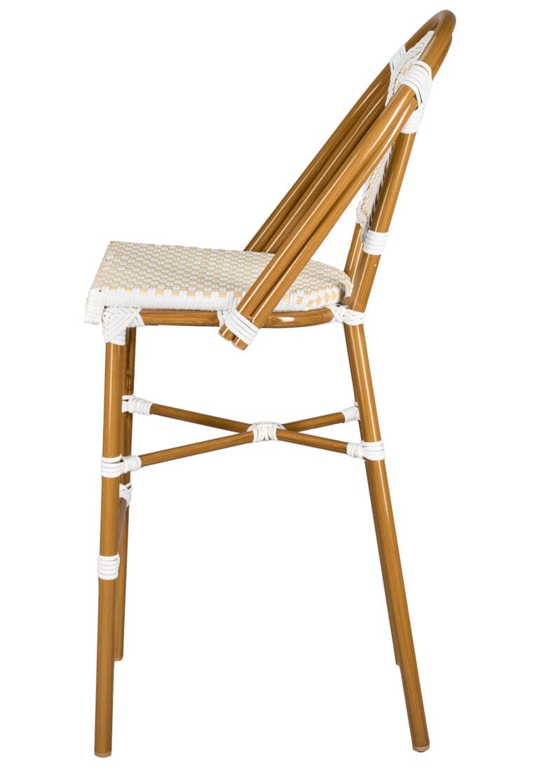 Toulouse Scratch and Dent White and Beige French Bistro Barstool BBPWB-AX-T-SD