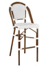 Toulouse White and White French Bistro Barstool 30" Seat Height Hand Woven Wicker BBPWD-AX-T