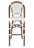 Toulouse White and White French Bistro Barstool 30" Seat Height Hand Woven Wicker BBPWD-AX-T