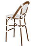 Toulouse White and White French Bistro Barstool 30" Seat Height Hand Woven Wicker BBPWD-AX-T