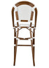 Toulouse White and White French Bistro Barstool 30" Seat Height Hand Woven Wicker BBPWD-AX-T