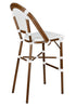 Toulouse White and White French Bistro Barstool 30" Seat Height Hand Woven Wicker BBPWD-AX-T