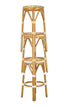 Toulouse White on Beige Medium Frame 30" Full Height No Back Bistro Barstool BFNBPWB-AX-T
