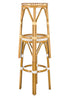 Toulouse White on Beige Medium Frame 30" Full Height No Back Bistro Barstool BFNBPWB-AX-T