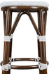 Toulouse White on White Dark Frame 30" Full Height No Back Bistro Bar Stool BFNBPWD-AX-T