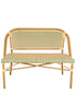 Toulouse Beige on Green Light Frame Bistro Bench Loveseat BNBPBG-AX-T
