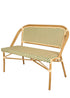 Toulouse Beige on Green Light Frame Bistro Bench Loveseat BNBPBG-AX-T