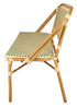 Toulouse Beige on Green Light Frame Bistro Bench Loveseat BNBPBG-AX-T