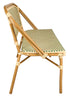 Toulouse Beige on Green Light Frame Bistro Bench Loveseat BNBPBG-AX-T
