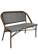 Black on White Dark Frame Bistro Bench Loveseat