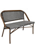 Toulouse Black on White Dark Frame Bistro Bench Loveseat BNBPBLA-AX-T