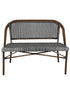 Toulouse Black on White Dark Frame Bistro Bench Loveseat BNBPBLA-AX-T