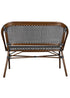Toulouse Black on White Dark Frame Bistro Bench Loveseat BNBPBLA-AX-T