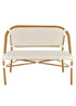 Toulouse White on Beige Medium Frame Bistro Bench Loveseat BNBPWB-AX-T