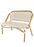 Toulouse White on Beige Medium Frame Bistro Bench Loveseat BNBPWB-AX-T