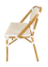 Toulouse White on Beige Medium Frame Bistro Bench Loveseat BNBPWB-AX-T