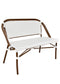 Toulouse White on White Dark Frame Bistro Bench Loveseat BNBPWWD-AX-T