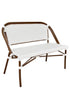 Toulouse White on White Dark Frame Bistro Bench Loveseat BNBPWWD-AX-T