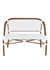 Toulouse White on White Dark Frame Bistro Bench Loveseat BNBPWWD-AX-T
