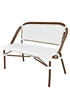 Toulouse White on White Dark Frame Bistro Bench Loveseat BNBPWWD-AX-T