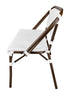 Toulouse White on White Dark Frame Bistro Bench Loveseat BNBPWWD-AX-T