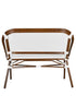 Toulouse White on White Dark Frame Bistro Bench Loveseat BNBPWWD-AX-T