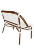 Toulouse White on White Dark Frame Bistro Bench Loveseat BNBPWWD-AX-T
