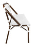 Toulouse White on White Dark Frame Bistro Bench Loveseat BNBPWWD-AX-T