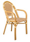 Toulouse Beige and Maroon French Bistro Patio Dining Chair with Arms CBPABM-AX-T
