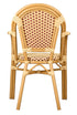 Toulouse Beige and Maroon French Bistro Patio Dining Chair with Arms CBPABM-AX-T
