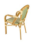 Toulouse Beige and Green French Bistro Set Includes 40" Table and 4 Chairs with Arms FBK-BG-AW4-AX
