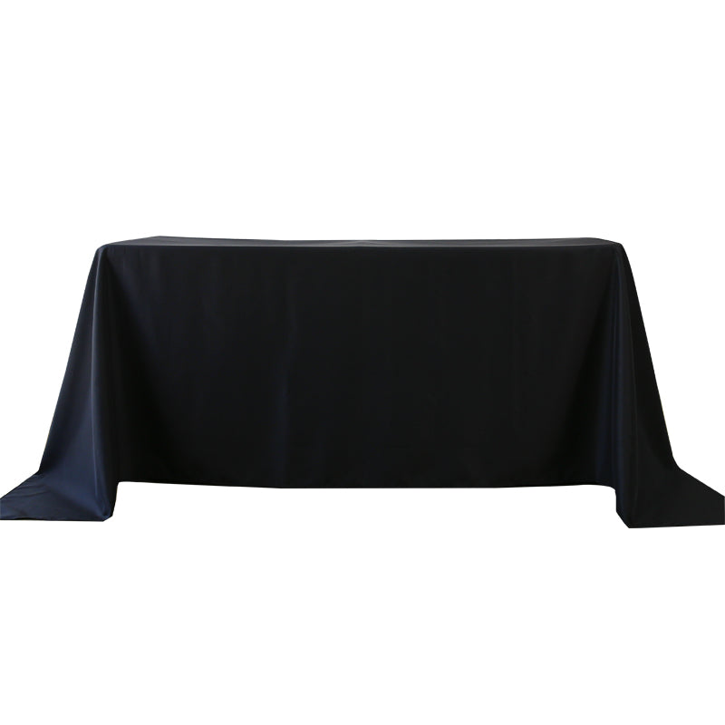 5-Pack Black Polyester Rectangle Tablecloth 190gsm  90" x 132"